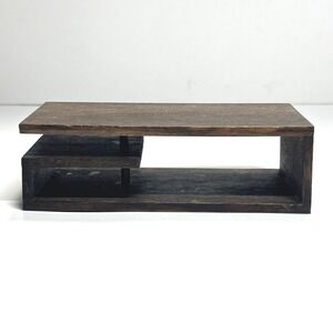 1:6 OOAK Artisian Miniature Wooden Coffee Table Brown MCM Style‎ Barbie Size